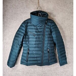 Marc NY Andrew Marc Down Puffer Jacket Womens S Green High Neck Beautiful!